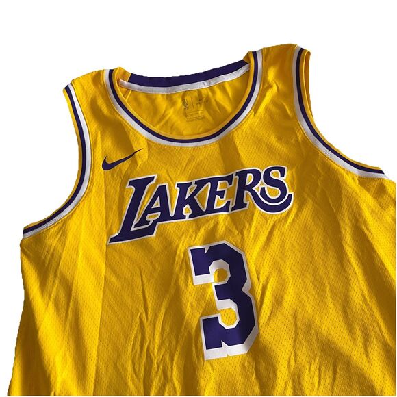 Nike Los Angeles Lakers Anthony Davis Jersey Men's XXL Purple Yellow Swingman #3 - Picture 6 of 9